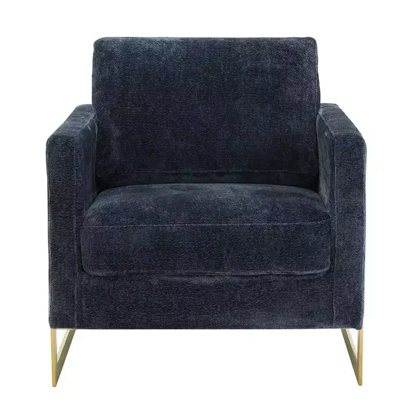 Fauteuil d'appoint rembourré en bouclette avec cadre en acier inoxydable doré