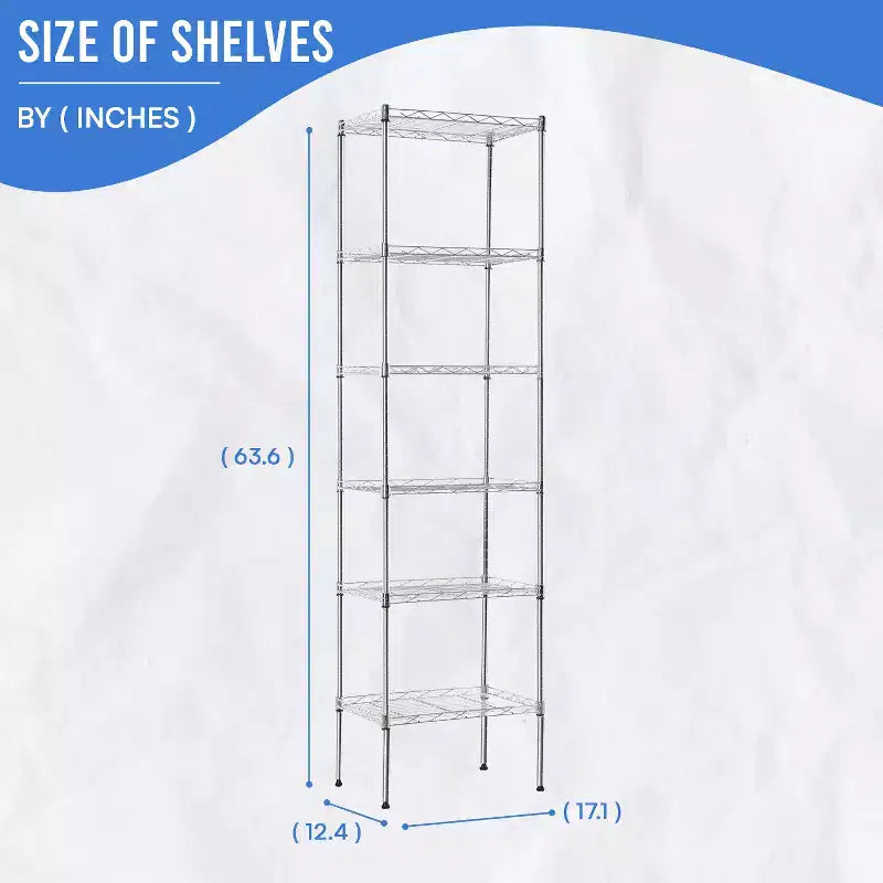 Étagère de rangement métallique à 6 niveaux, support de stockage robuste, organisateur de garage en métal