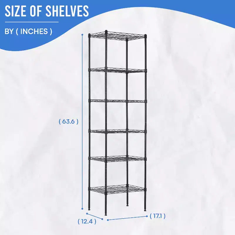 Étagère de rangement métallique à 6 niveaux, support de stockage robuste, organisateur de garage en métal