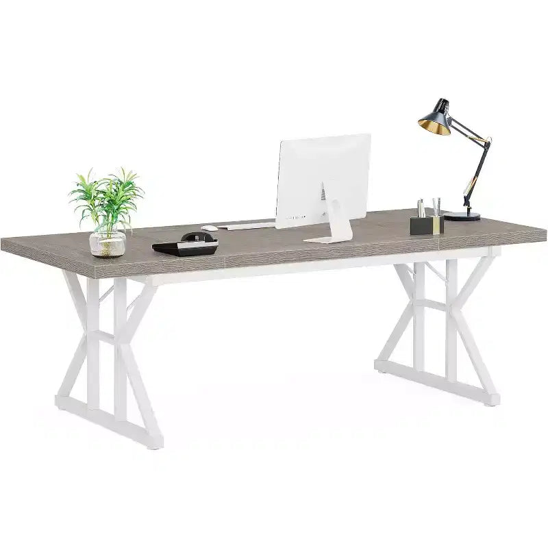 Table à manger rectangulaire en bois de 180 cm pour 6 personnes