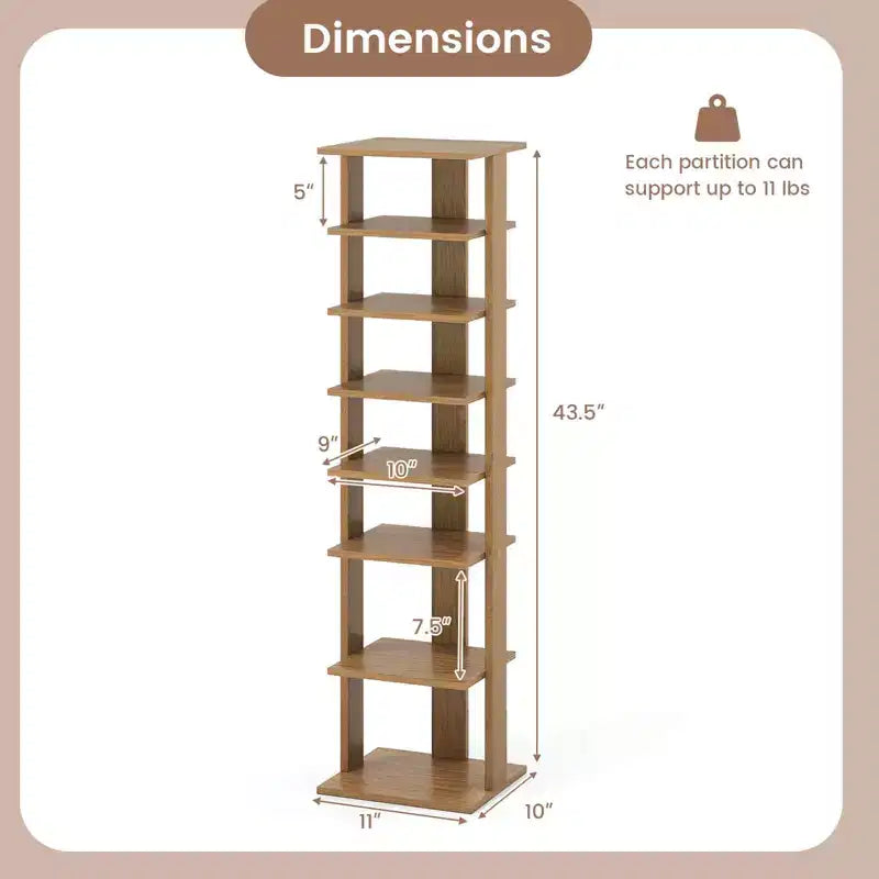 Étagère à chaussures 7 niveaux en bois, blanche/noire