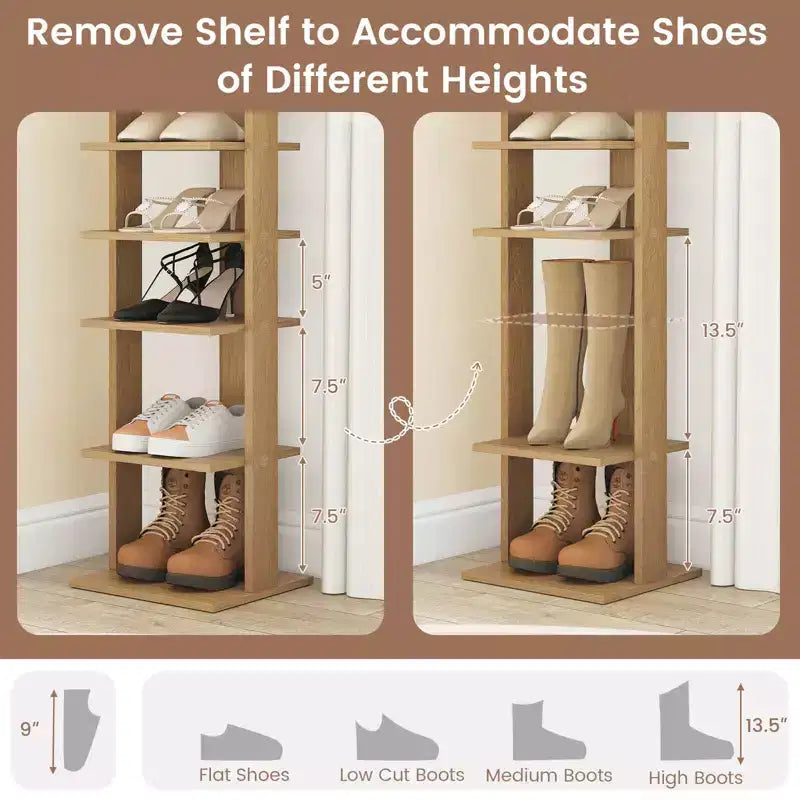 Étagère à chaussures 7 niveaux en bois, blanche/noire