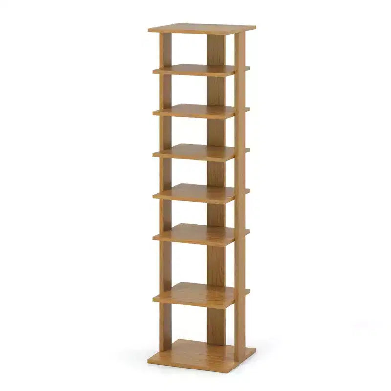 Étagère à chaussures 7 niveaux en bois, blanche/noire