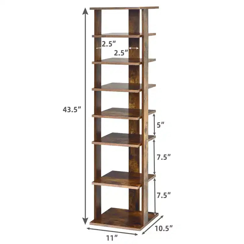 Étagère à chaussures 7 niveaux en bois, blanche/noire