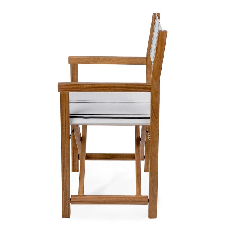 Chaise de réalisateur pliable en bois d'acacia d'extérieur vintage classique Waldo avec siège en toile, (lot de 2) par JONATHAN Y