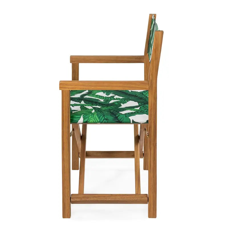 Chaise de réalisateur pliable en bois d'acacia d'extérieur vintage classique Waldo avec siège en toile, (lot de 2) par JONATHAN Y