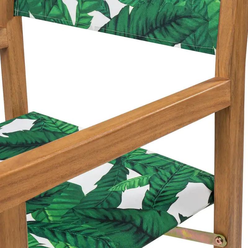 Chaise de réalisateur pliable en bois d'acacia d'extérieur vintage classique Waldo avec siège en toile, (lot de 2) par JONATHAN Y