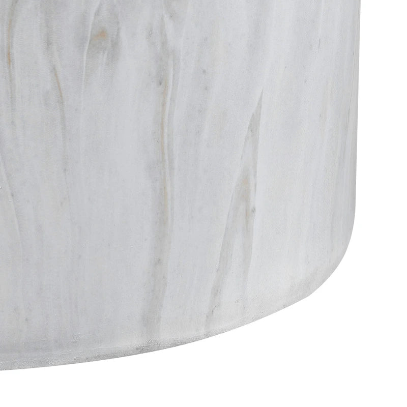 Table d'appoint colonne Luke 16 par JONATHAN Y, motif marbre synthétique minimaliste moderne, pour l'intérieur et l'extérieur