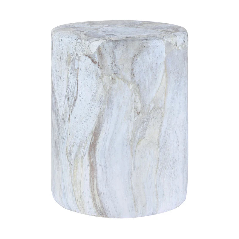 Table d'appoint colonne Luke 16 par JONATHAN Y, motif marbre synthétique minimaliste moderne, pour l'intérieur et l'extérieur
