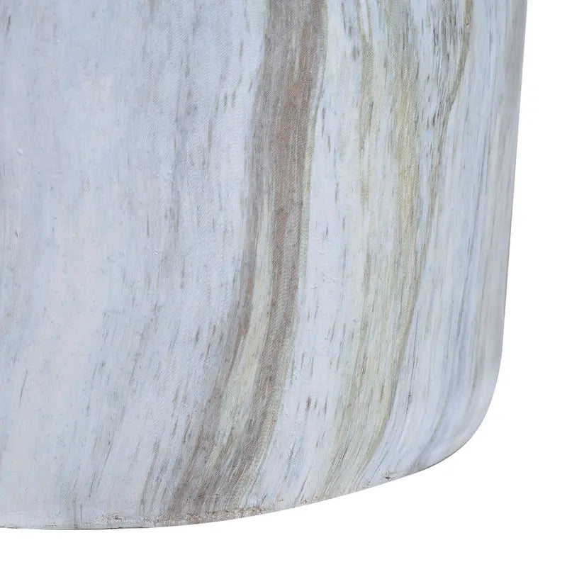 Table d'appoint colonne Luke 16 par JONATHAN Y, motif marbre synthétique minimaliste moderne, pour l'intérieur et l'extérieur