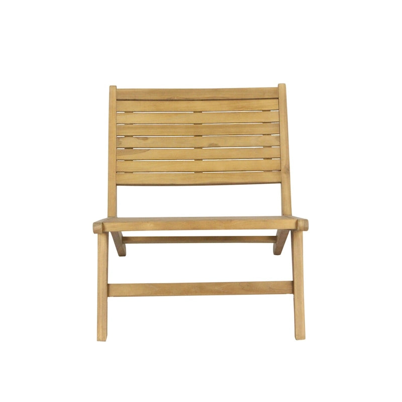 Chaise de patio d'extérieur sans accoudoirs en bois style Mid-Century Seagrove, naturelle par JONATHAN Y