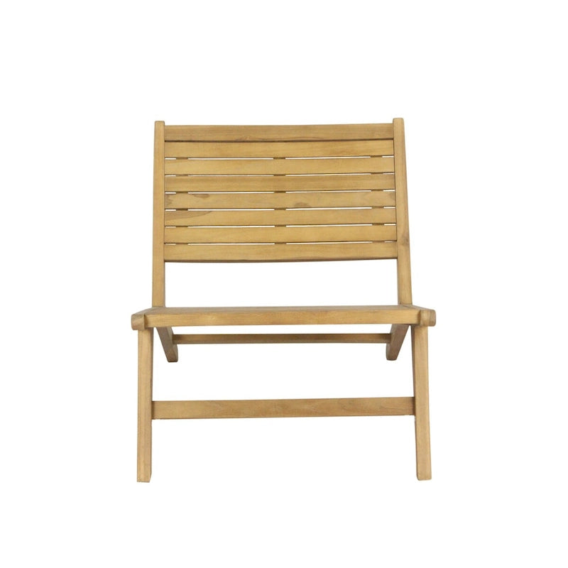 Chaise de patio d'extérieur sans accoudoirs en bois style Mid-Century Seagrove, naturelle par JONATHAN Y