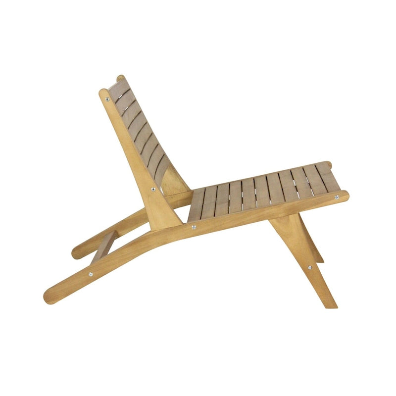 Chaise de patio d'extérieur sans accoudoirs en bois style Mid-Century Seagrove, naturelle par JONATHAN Y