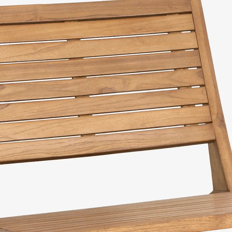 Chaise de patio d'extérieur sans accoudoirs en bois style Mid-Century Seagrove, naturelle par JONATHAN Y