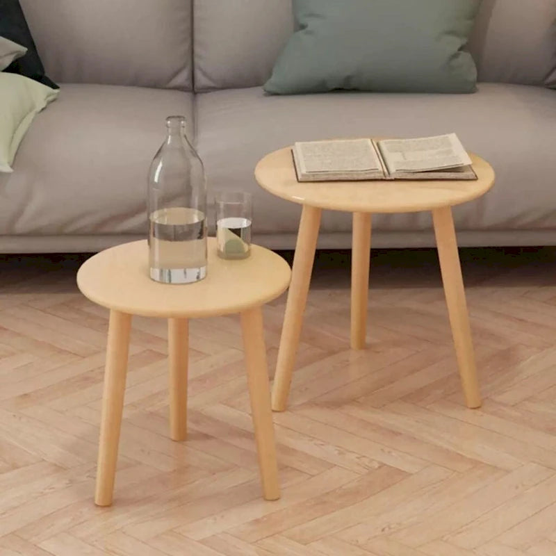 Table d'appoint Table basse gigogne Lot de 2 pièces en pin massif - 48 x 47,5 cm