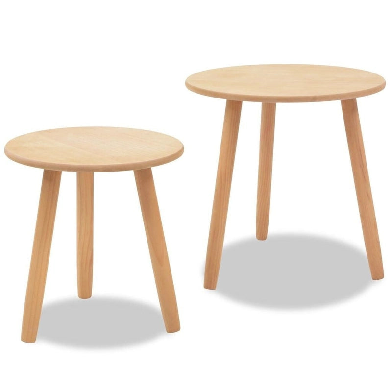 Table d'appoint Table basse gigogne Lot de 2 pièces en pin massif - 48 x 47,5 cm