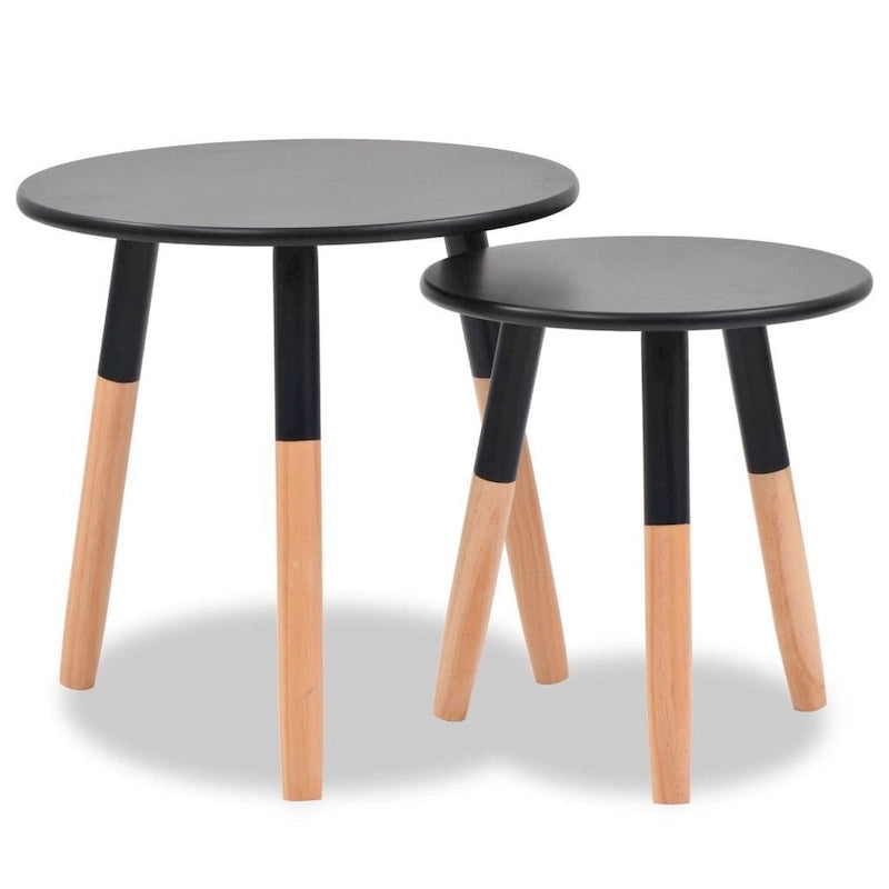 Table d'appoint Table basse gigogne Lot de 2 pièces en pin massif - 48 x 47,5 cm