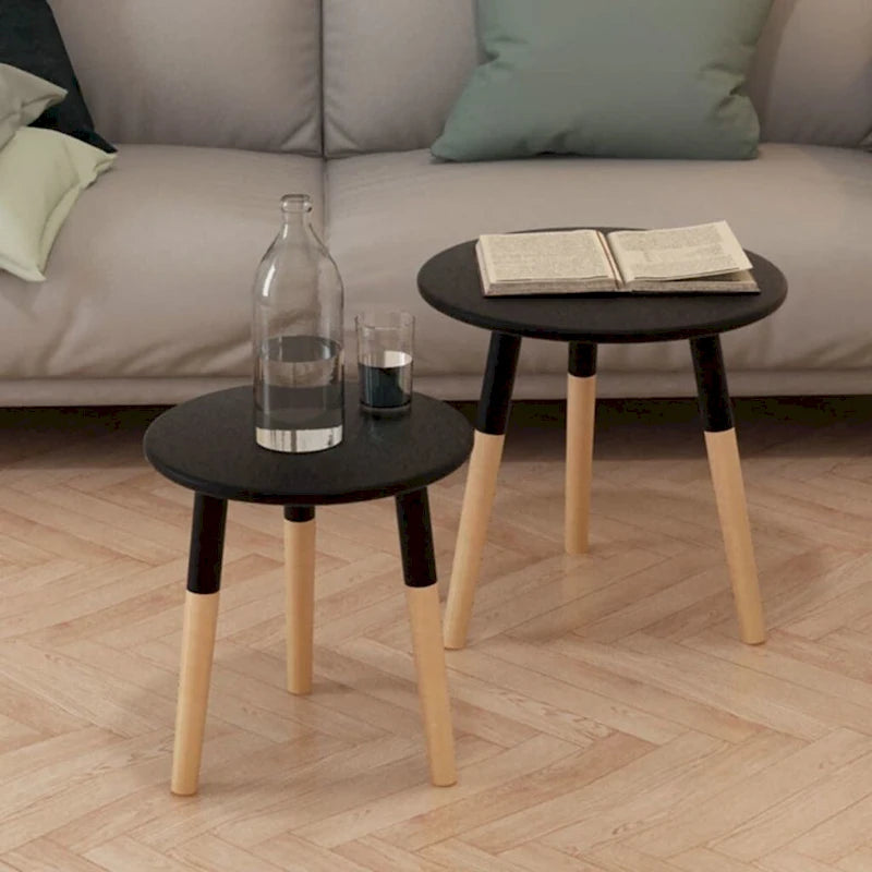 Table d'appoint Table basse gigogne Lot de 2 pièces en pin massif - 48 x 47,5 cm