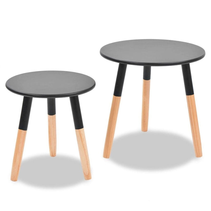 Table d'appoint Table basse gigogne Lot de 2 pièces en pin massif - 48 x 47,5 cm