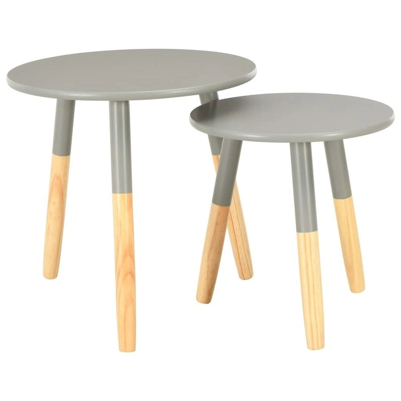 Table d'appoint Table basse gigogne Lot de 2 pièces en pin massif - 48 x 47,5 cm