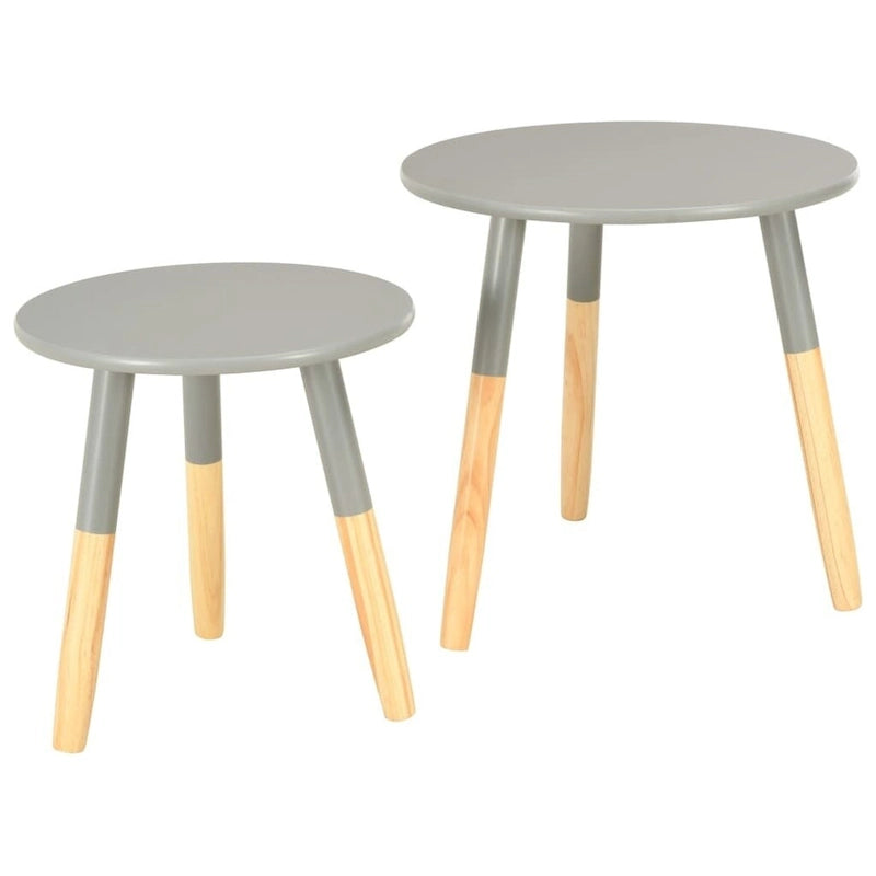 Table d'appoint Table basse gigogne Lot de 2 pièces en pin massif - 48 x 47,5 cm