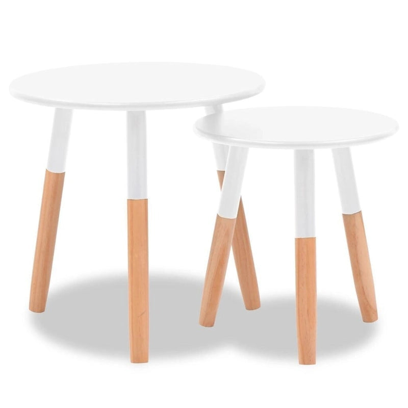 Table d'appoint Table basse gigogne Lot de 2 pièces en pin massif - 48 x 47,5 cm