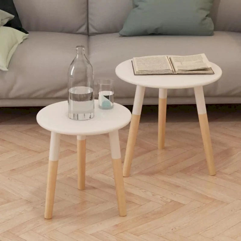 Table d'appoint Table basse gigogne Lot de 2 pièces en pin massif - 48 x 47,5 cm