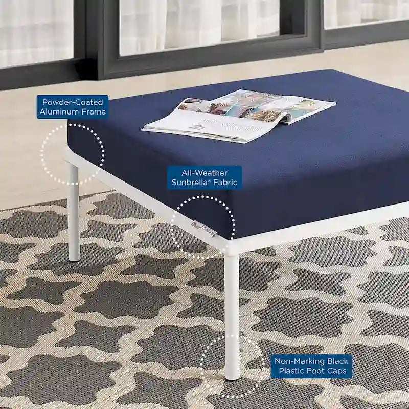Ottoman d'extérieur en aluminium Harmony Sunbrella