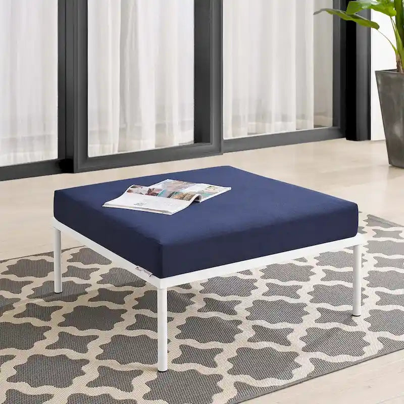Ottoman d'extérieur en aluminium Harmony Sunbrella