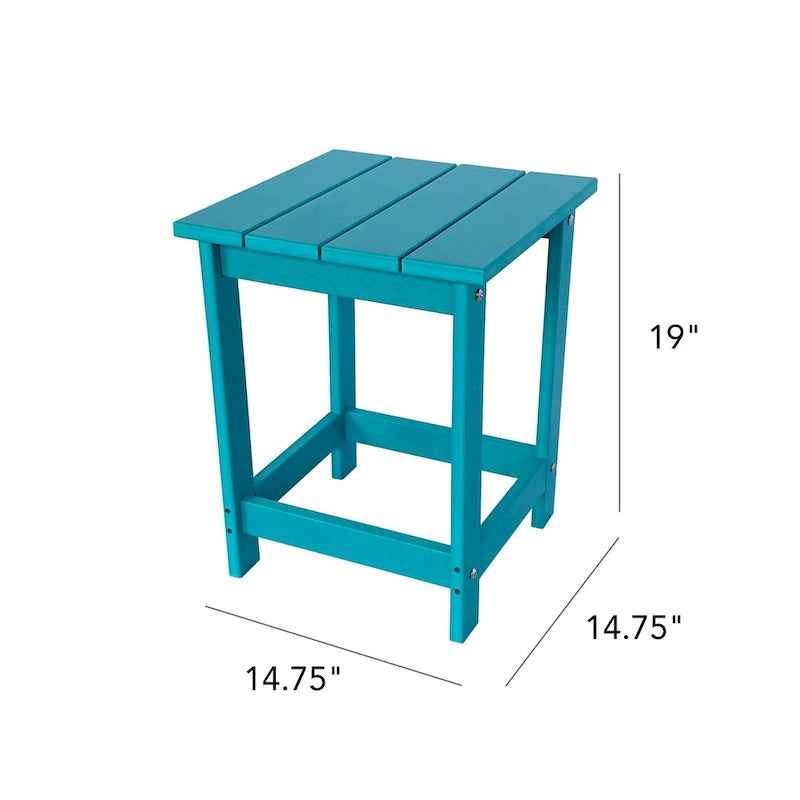 Table d'appoint de patio carrée Mason Poly Resin Eco-Friendly tout temps
