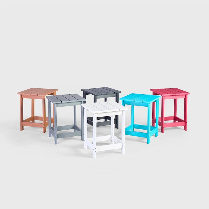 Table d'appoint de patio carrée Mason Poly Resin Eco-Friendly tout temps
