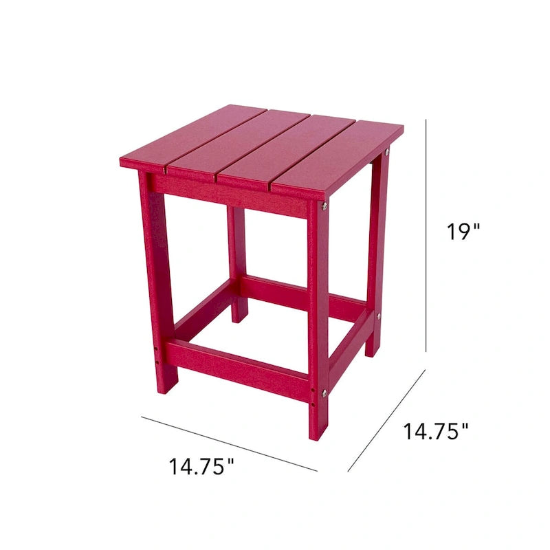 Table d'appoint de patio carrée Mason Poly Resin Eco-Friendly tout temps