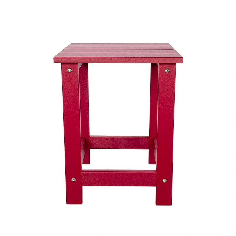 Table d'appoint de patio carrée Mason Poly Resin Eco-Friendly tout temps