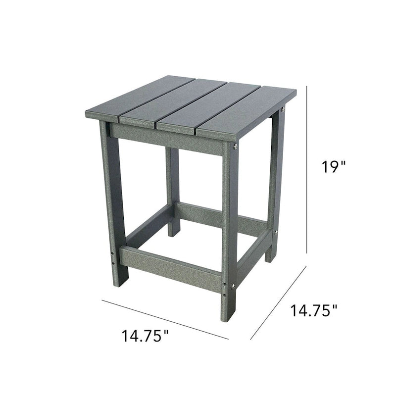 Table d'appoint de patio carrée Mason Poly Resin Eco-Friendly tout temps