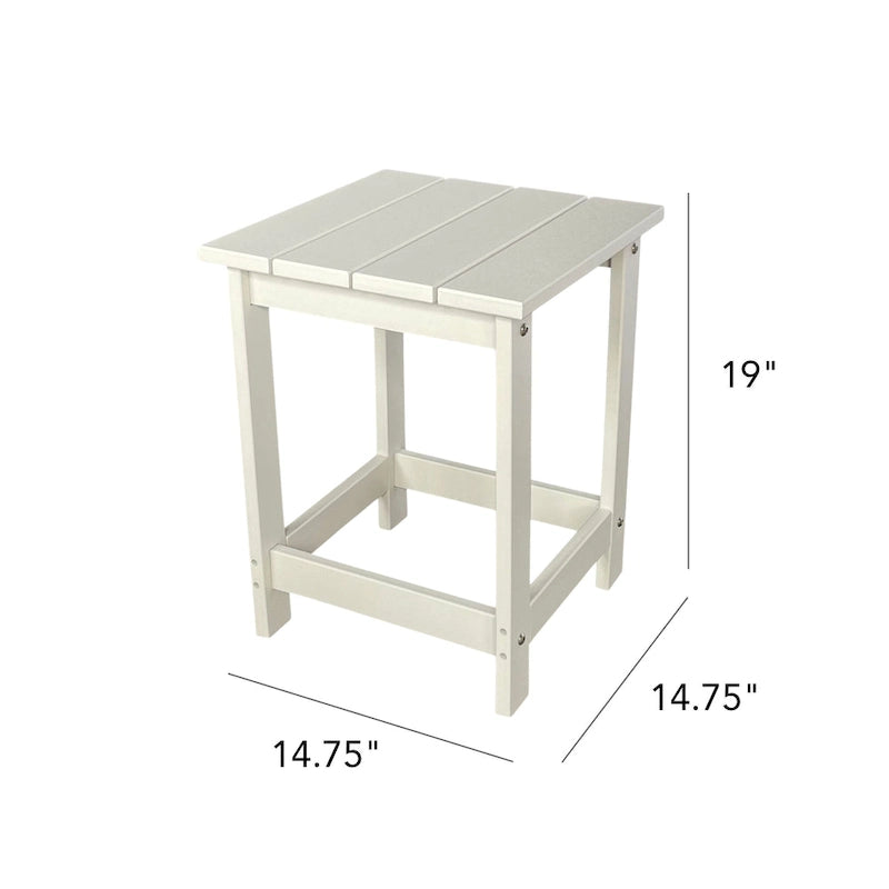 Table d'appoint de patio carrée Mason Poly Resin Eco-Friendly tout temps