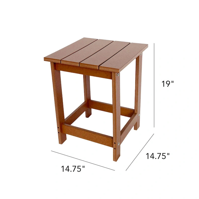 Table d'appoint de patio carrée Mason Poly Resin Eco-Friendly tout temps