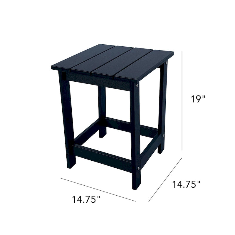 Table d'appoint de patio carrée Mason Poly Resin Eco-Friendly tout temps