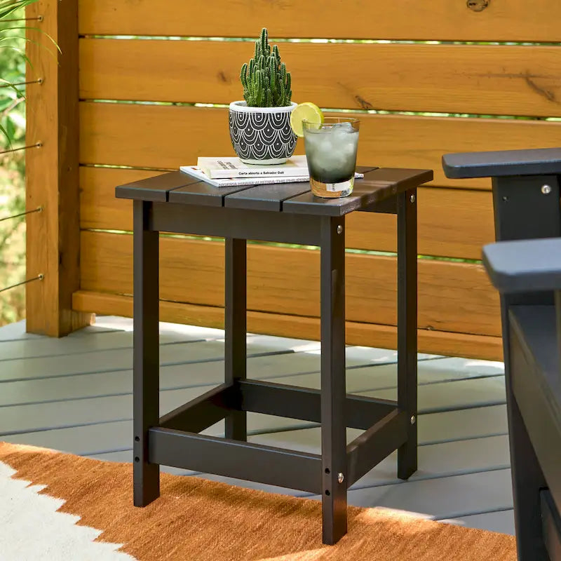 Table d'appoint de patio carrée Mason Poly Resin Eco-Friendly tout temps