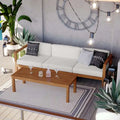 Ensemble de mobilier de jardin 4 pièces en teck Upland