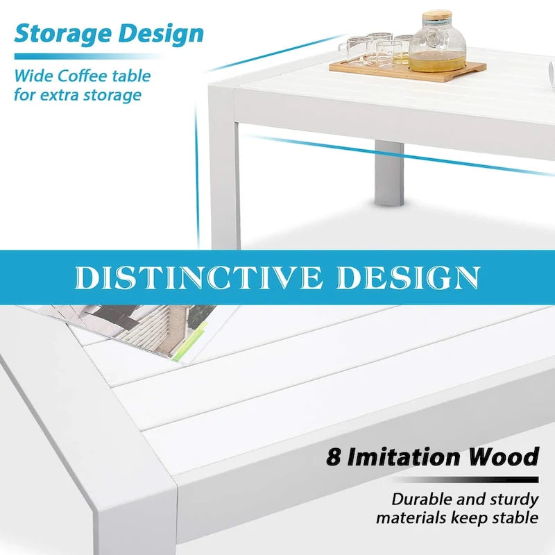 Table basse d'extérieur en aluminium Royalcraft