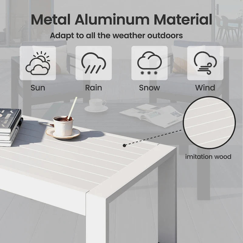 Table basse d'extérieur en aluminium Royalcraft