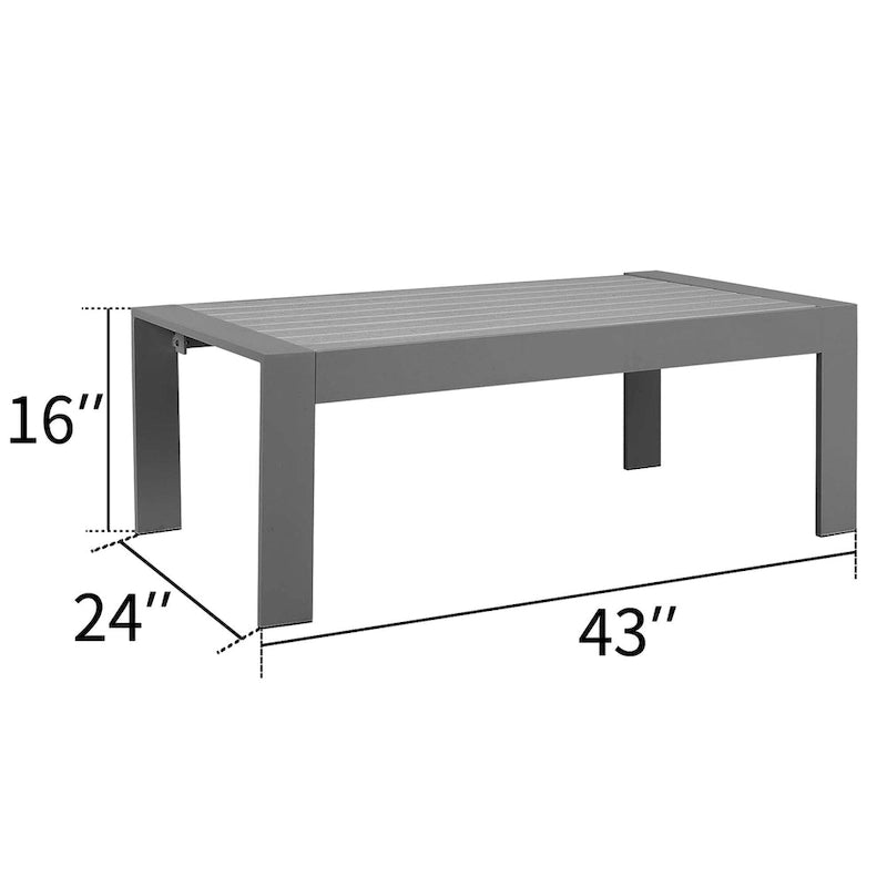 Table basse d'extérieur en aluminium Royalcraft