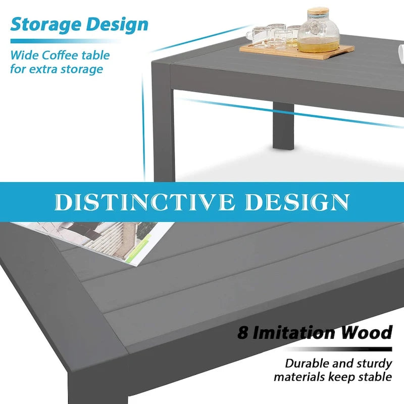 Table basse d'extérieur en aluminium Royalcraft