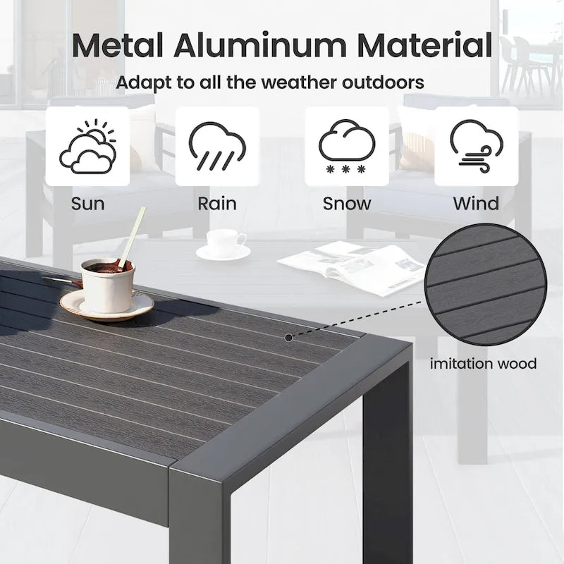 Table basse d'extérieur en aluminium Royalcraft
