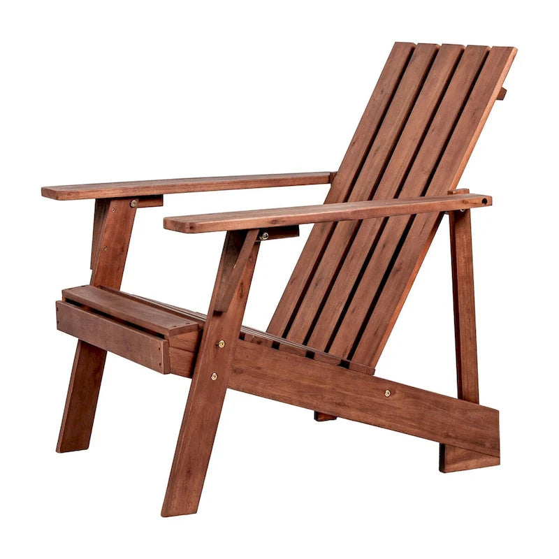Chaise Adirondack moderne d'extérieur en bois d'acacia Westport, par JONATHAN Y