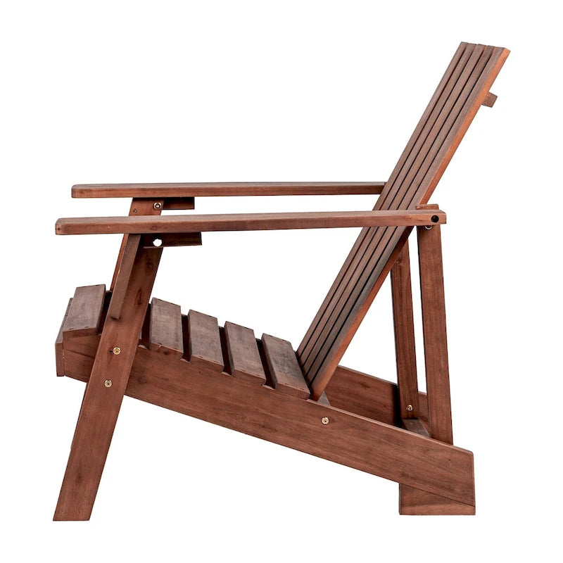 Chaise Adirondack moderne d'extérieur en bois d'acacia Westport, par JONATHAN Y