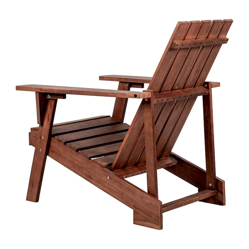 Chaise Adirondack moderne d'extérieur en bois d'acacia Westport, par JONATHAN Y
