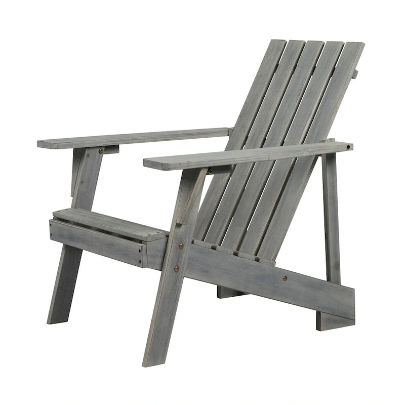 Chaise Adirondack moderne d'extérieur en bois d'acacia Westport, par JONATHAN Y