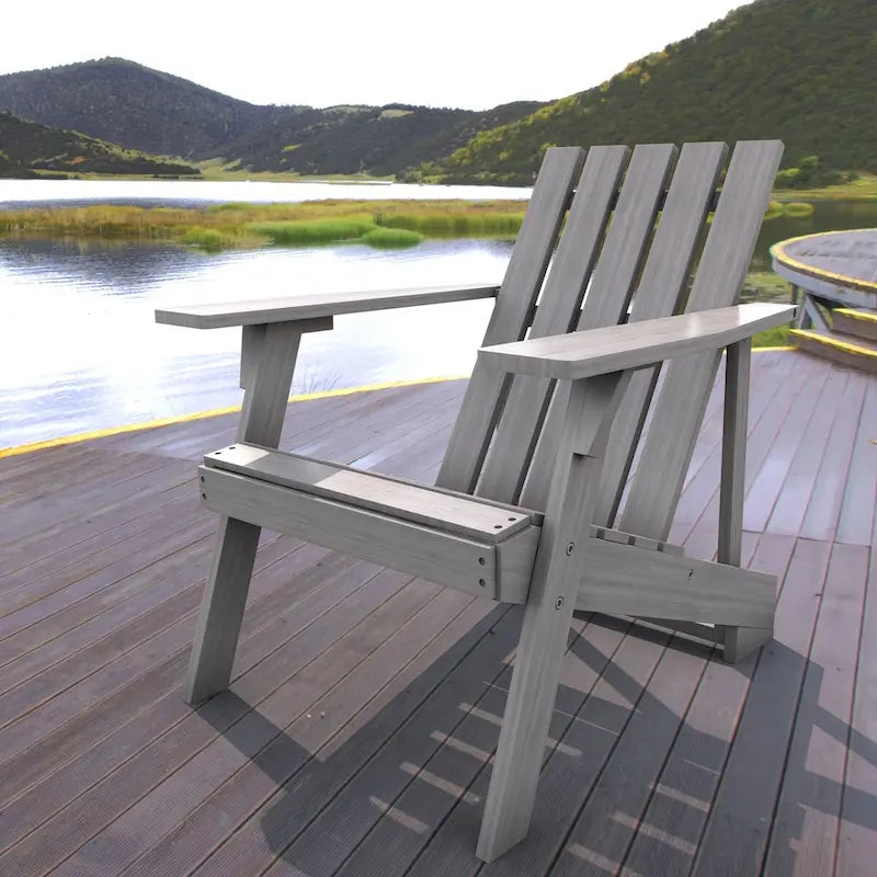 Chaise Adirondack moderne d'extérieur en bois d'acacia Westport, par JONATHAN Y