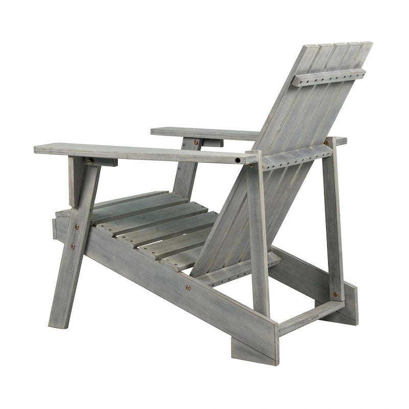 Chaise Adirondack moderne d'extérieur en bois d'acacia Westport, par JONATHAN Y